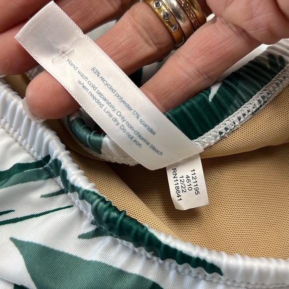 Swim by Cacique NWT Swim Skirt with Attached Brief Green Leaf Print 22 - Picture 9 of 10